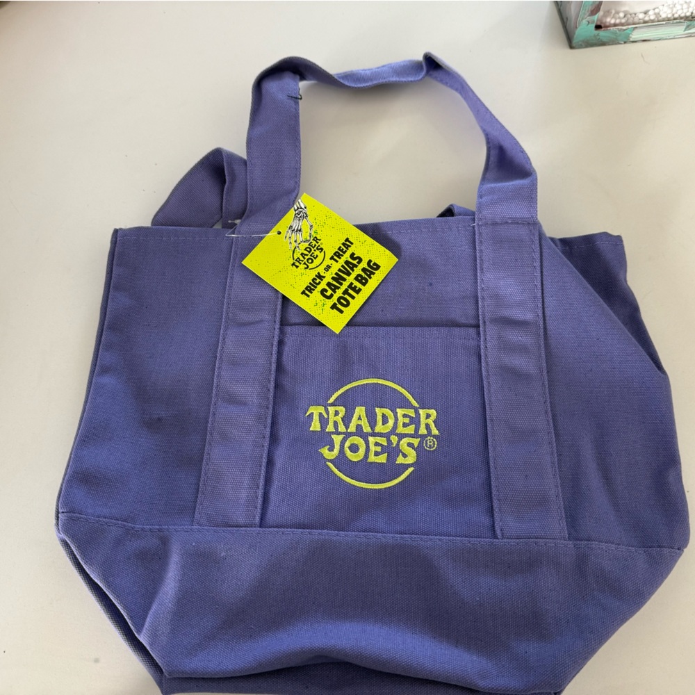 Trader Joe's Purple Canvas Tote Bag